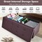 45 Inches Faux Leather Foldable Ottoman Storage Bench with Thick Sponge Padded Seat